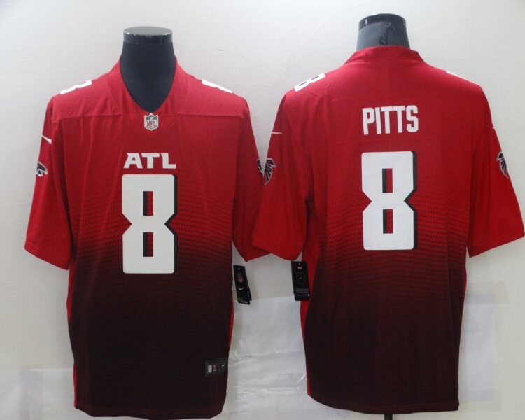 Men's Atlanta Falcons #8 Kyle Pitts Nike Red 2nd Alternate Game Jersey