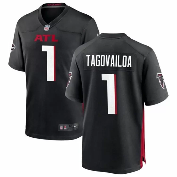 Men's Atlanta Falcons #1 Tua Tagovailoa Nike Black Vapor F.U.S.E. Limited Jersey