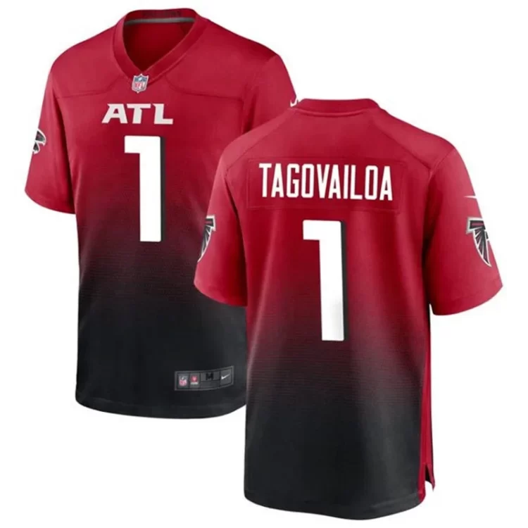 Men's Atlanta Falcons #1 Tua Tagovailoa Nike Red Alternate Vapor F.U.S.E. Limited Jersey