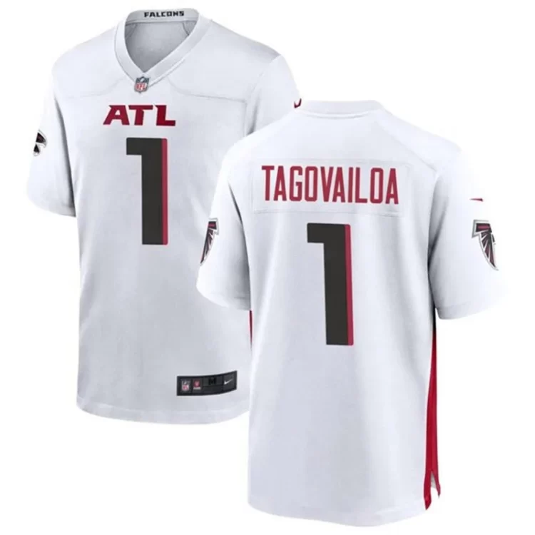 Men's Atlanta Falcons #1 Tua Tagovailoa Nike White Vapor F.U.S.E. Limited Jersey