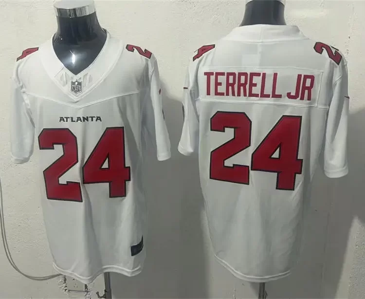 Men's Atlanta Falcons #24 A.J. Terrell Jr Nike 2026 White Vapor F.U.S.E. Limited Jersey
