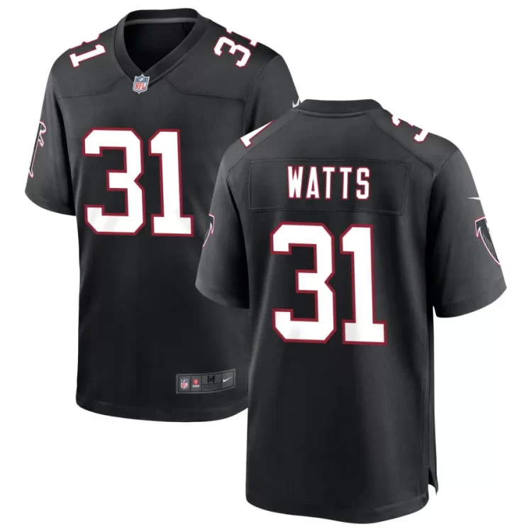 Men's Atlanta Falcons #31 Xavier Watts Nike Black Throwback Limited Jersey