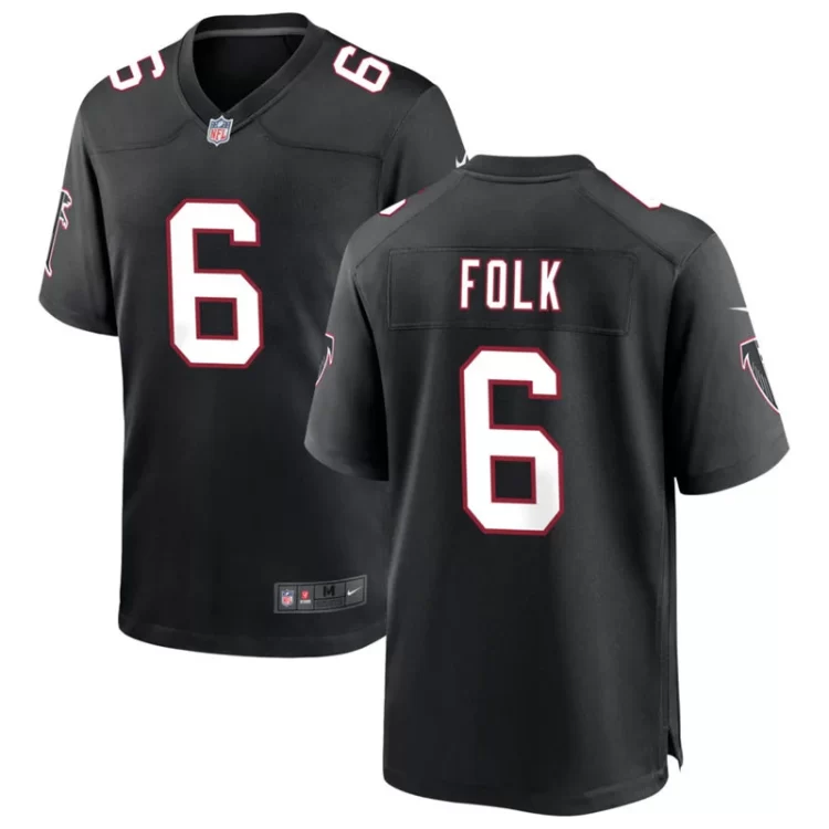 Men's Atlanta Falcons #6 Nick Folk Nike Black Throwback Vapor F.U.S.E. Limited Jersey