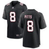 Men's Atlanta Falcons #8 Kyle Pitts Nike Black Throwback Limited Jersey