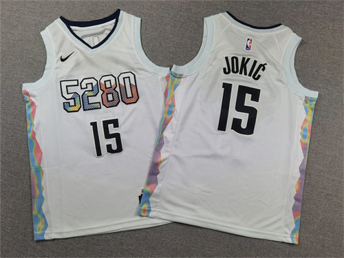 Denver Nuggets #15 Nikola Jokic 2024-25 White City Edition Jersey
