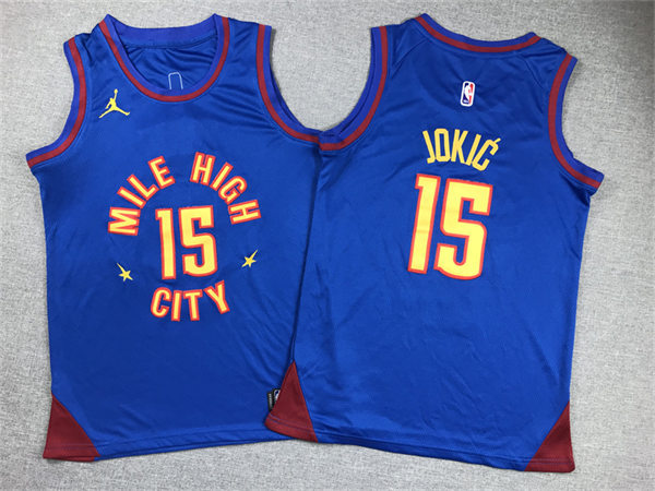 Denver Nuggets #15 Nikola Jokic Blue 2022-23 Statement Edition Jersey