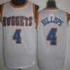 Men's Denver Nuggets #4 Chauncey Billups White Throwback Swingman Jersey