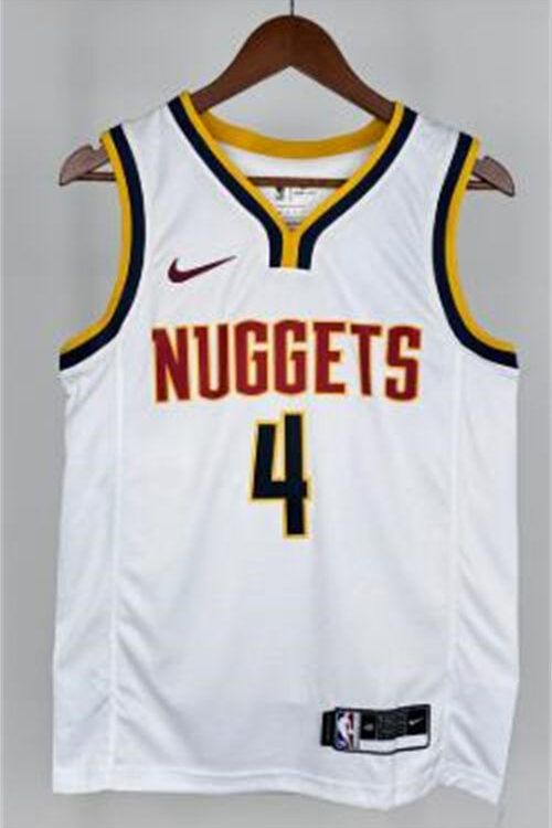 Mens Denver Nuggets #4 Russell Westbrook  2025 White Association Edition Jersey