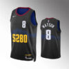 Mens Denver Nuggets #8 Peyton Watson 2023-24 Black City Edition Jersey