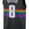 Mens Denver Nuggets #8 Peyton Watson Black 2025-26 City Edition Swingman Jersey