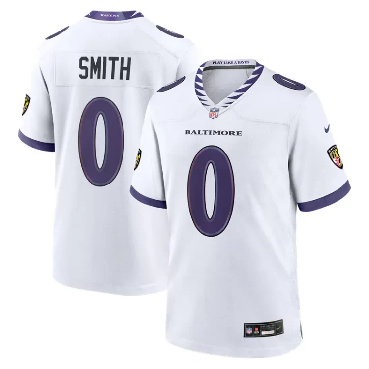 Men's Baltimore Ravens #0 Roquan Smith Nike 2026 Next Flight White Vapor Vapor F.U.S.E Limited Jersey