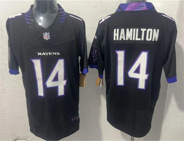 Men's Baltimore Ravens #14 Kyle Hamilton Nike 2026 Next Flight Black Alternate Vapor F.U.S.E Limited Jersey