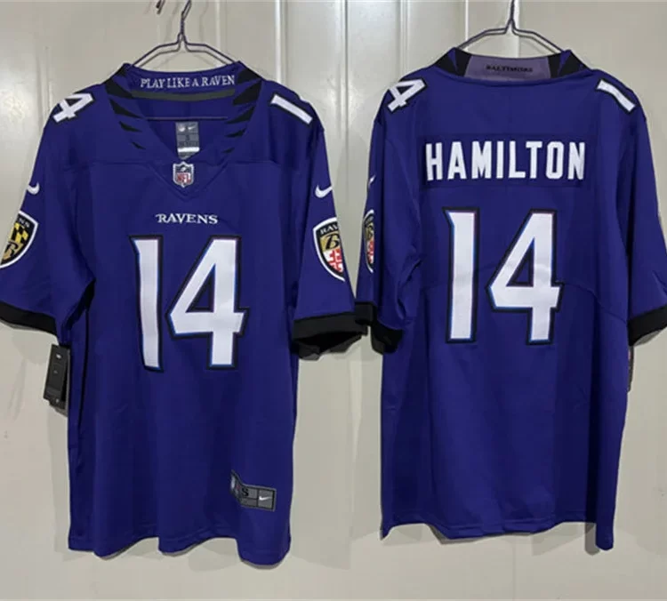 Men's Baltimore Ravens #14 Kyle Hamilton Nike 2026 Next Flight Purple Vapor F.U.S.E Limited Jersey