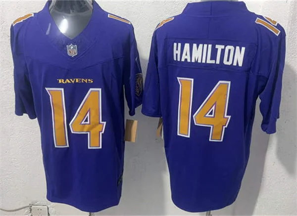 Men's Baltimore Ravens #14 Kyle Hamilton Nike Purple Alternate Vapor F.U.S.E 2026 Next Flight Jersey