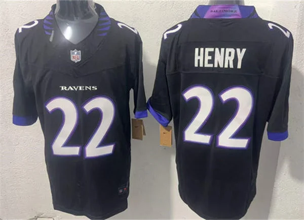 Mens Baltimore Ravens #22 Derrick Henry Nike 2026 Next Flight Black Alternate Vapor F.U.S.E Limited Jersey