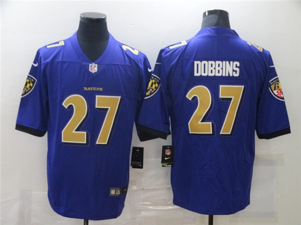 Mens Baltimore Ravens #27 J. K. Dobbins Nike Purple Color Rush Player Limited Jersey