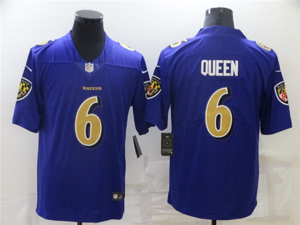 Men's Baltimore Ravens #6 Patrick Queen Nike Purple Color Rush Legend Player Jersey