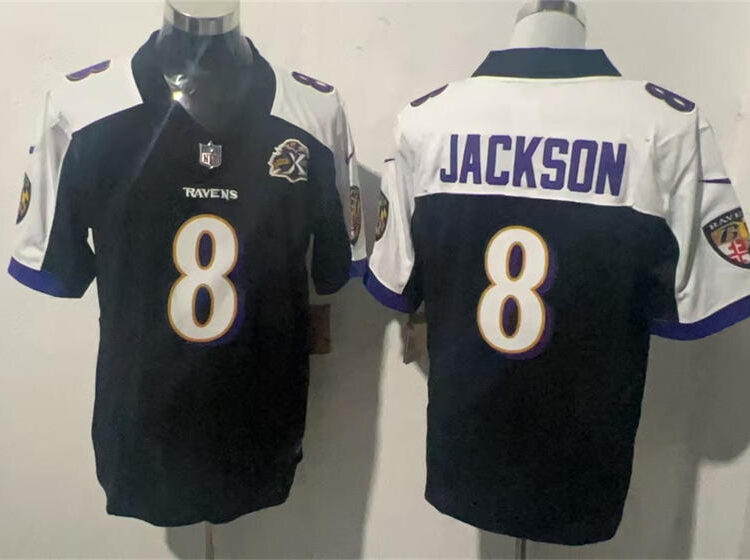 Mens Baltimore Ravens #8 Lamar Jackson Black White Gratitude F.U.S.E. Limited Jersey