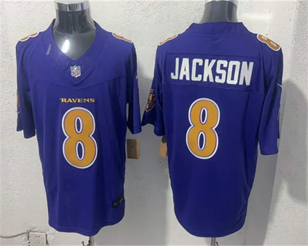 Men's Baltimore Ravens #8 Lamar JacksonNike Purple Alternate Vapor F.U.S.E  2026 Next Flight Jersey