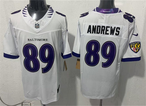 Mens Baltimore Ravens #89 Mark Andrews Nike 2026 Next Flight White Vapor Vapor F.U.S.E Limited Jersey