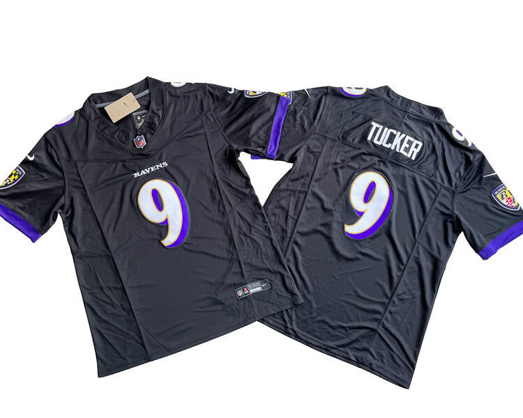 Mens Baltimore Ravens #9 Justin Tucker Nike Black 2023 F.U.S.E. Vapor Limited Jersey