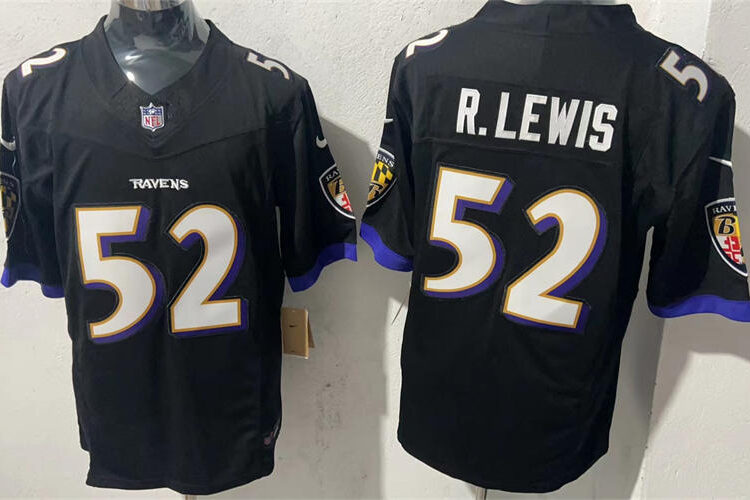 Men's Baltimore Ravens Retired Player #52 Ray Lewis Nike Black Alternate Vapor F.U.S.E Limited Jersey
