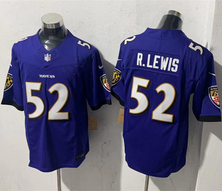 Men's Baltimore Ravens Retired Player #52 Ray Lewis Nike Purple Vapor F.U.S.E Limited Jersey