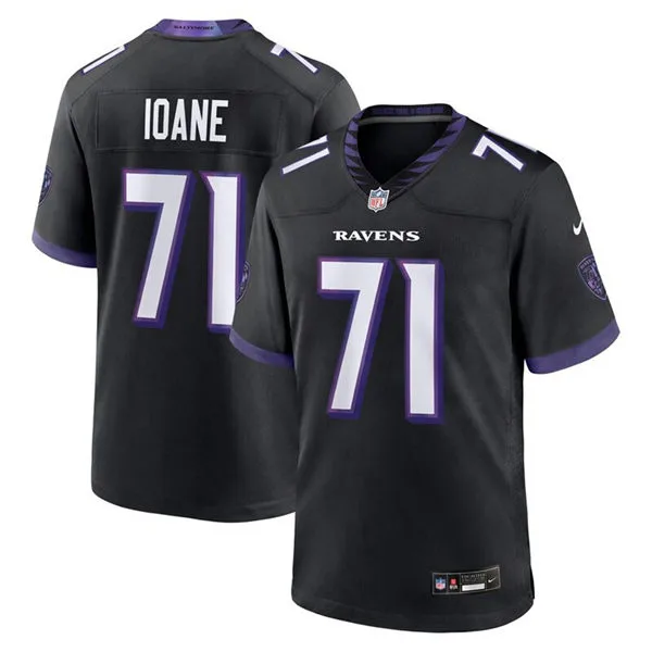 Men's Baltimore Ravens #71 Vega Ioane Nike 2026 Next Flight Black Alternate Vapor F.U.S.E Limited Jersey