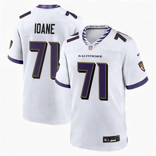 Men's Baltimore Ravens #71 Vega Ioane Nike 2026 Next Flight White Vapor Vapor F.U.S.E Limited Jersey