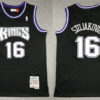 Mens Sacramento Kings Retired Player #16 Peja Stojakovic Mitchell & Ness Black 2001-02 Hardwood Classics Swingman Jersey