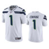 Mens Seattle Seahawks #1 D'Wayne Eskridge Nike White Vapor Limited Jersey