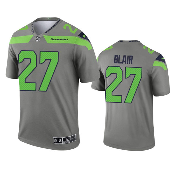 Mens Seattle Seahawks #27 Marquise Blair Nike Grey Inverted Legend Jersey
