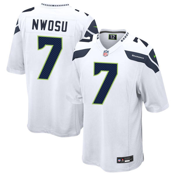 Men's Seattle Seahawks #7 Uchenna Nwosu Nike White Vapor Limited Jersey