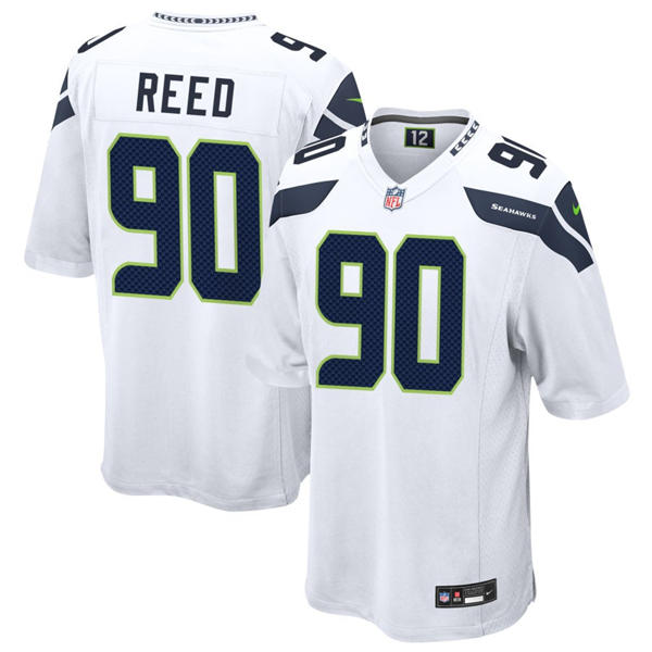Men's Seattle Seahawks #90 Jarran Reed Nike White Vapor F.U.S.E. Limited Jersey