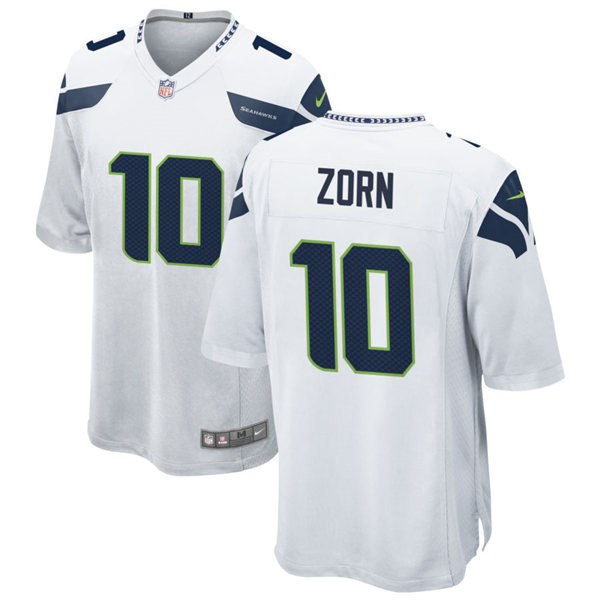 Men's Seattle Seahawks Retired Player #10 Jim Zorn Nike White Vapor Limited Jersey