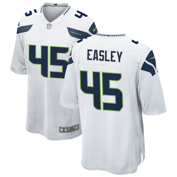 Men's Seattle Seahawks Retired Player #45 Kenny Easley Nike White Vapor Limited Jersey