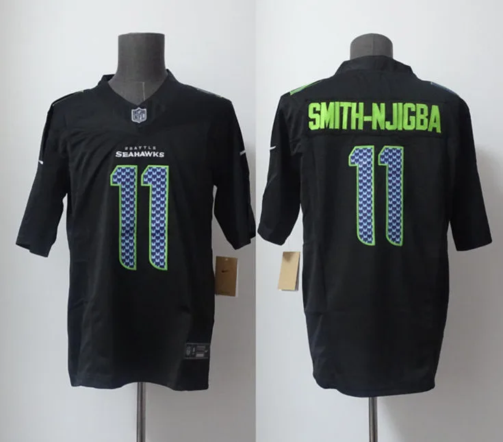 Mens Seattle Seahawks #14 Sam Darnold Nike Super Bowl LX Patch Black Carbon Fashion Game Jersey - Black