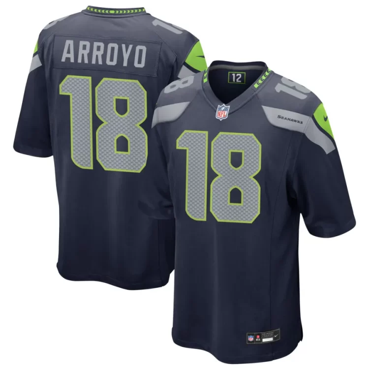 Men's Seattle Seahawks #18 Elijah Arroyo Nike Navy Team Color Vapor F.U.S.E. Limited Jersey