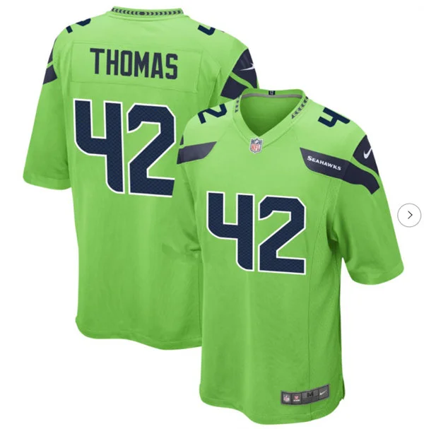 Men's Seattle Seahawks #42 Drake Thomas Nike Neon Green Alternate Vapor F.U.S.E. Limited Jersey