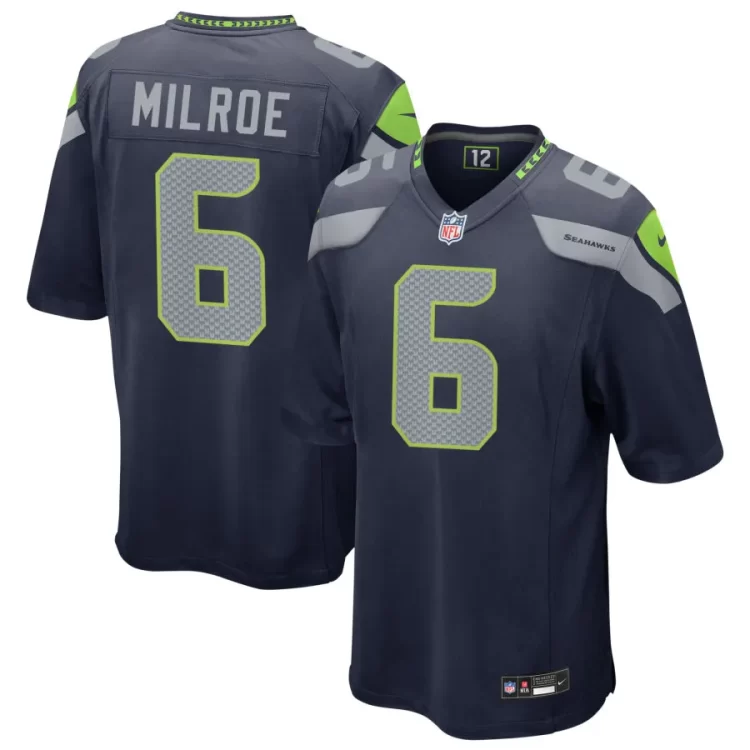 Men's Seattle Seahawks #6 Jalen Milroe Nike Navy Team Color Vapor F.U.S.E. Limited Jersey