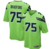 Men's Seattle Seahawks #75 Anthony Bradford Nike Neon Green Alternate Vapor F.U.S.E. Limited Jersey