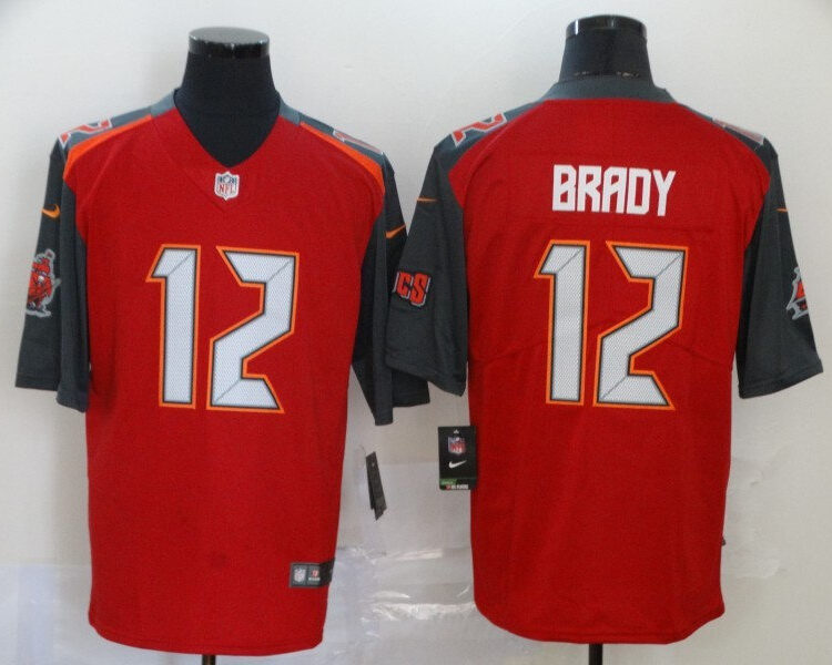 Men's Tampa Bay Buccaneers #12 Tom Brady Nike Old Red Game Football Jersey