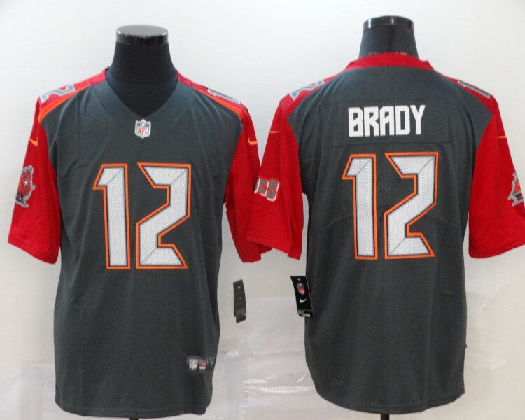 Men's Tampa Bay Buccaneers #12 Tom Brady Nike Pewter Fashion Jersey