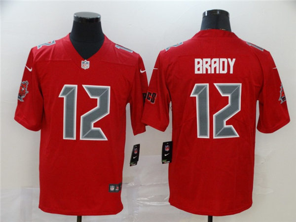 Mens Tampa Bay Buccaneers #12 Tom Brady Nike Red Color Rush Vapor Limited Jersey