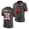 Mens Tampa Bay Buccaneers #31 Antoine Winfield Jr. Nike Pewter 2021 Super Bowl LV Champions Alternate Logos Vapor Limited Jersey