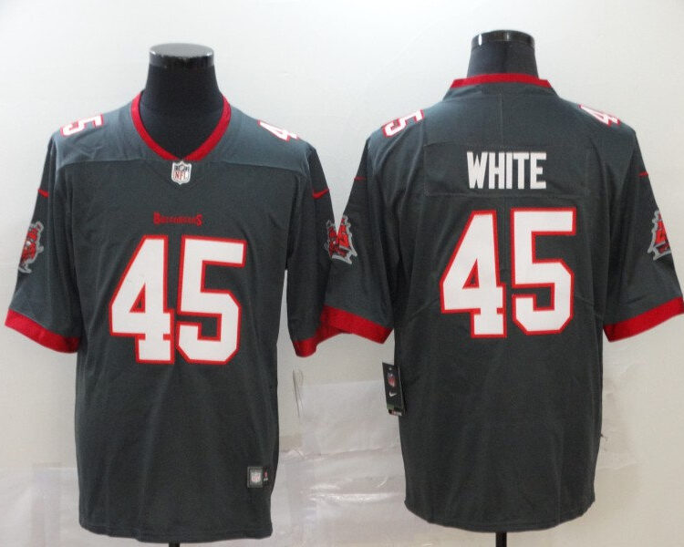 Men's Tampa Bay Buccaneers #45 Devin White Nike Pewter Alternate Vapor Limited Jersey