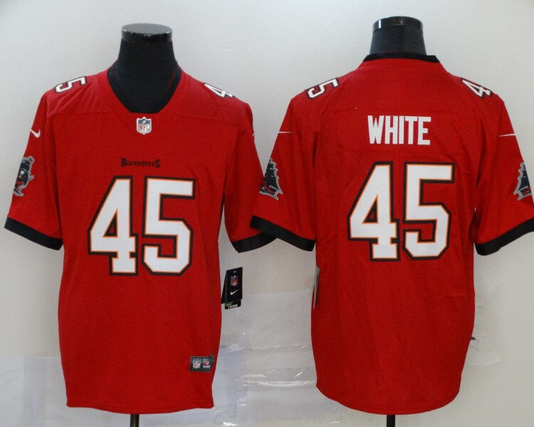 Men's Tampa Bay Buccaneers #45 Devin White Nike Red Home Vapor Limited Jersey