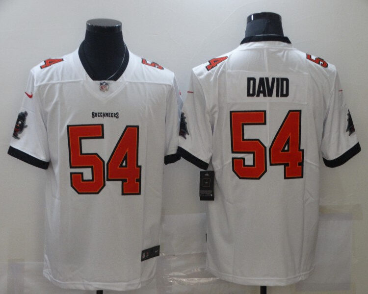 Mens Tampa Bay Buccaneers #54 Lavonte David Nike Road White Vapor Limited Jersey