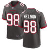 Mens Tampa Bay Buccaneers #98 Anthony Nelson Nike Pewter Alternate Vapor Limited Jersey