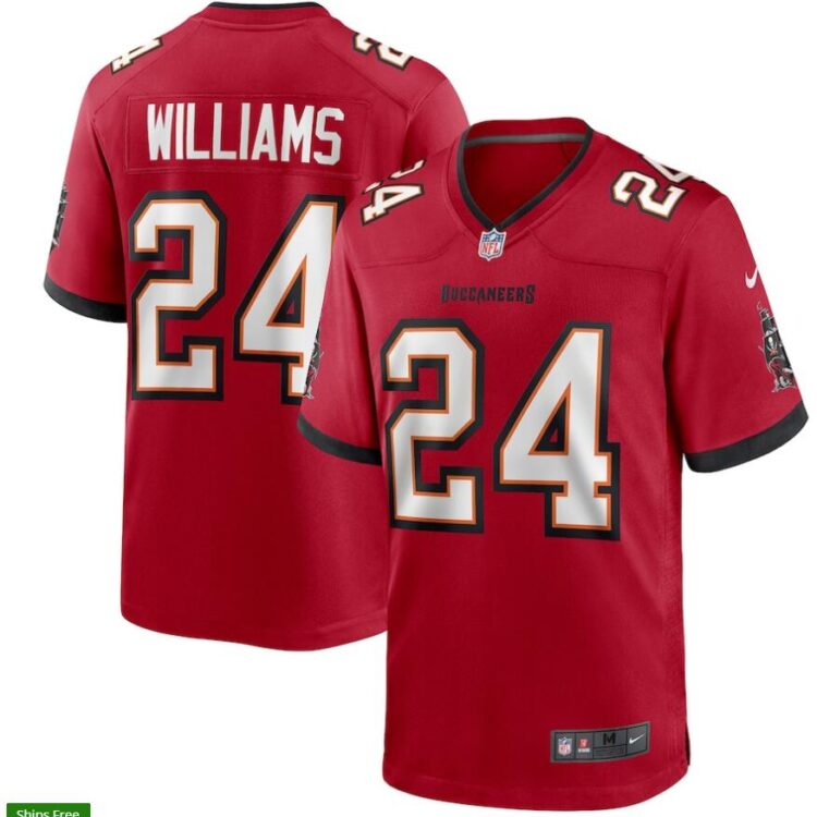 Mens Tampa Bay Buccaneers Retired Player #24 Cadillac Williams Nike Home Red Vapor Limited Jersey
